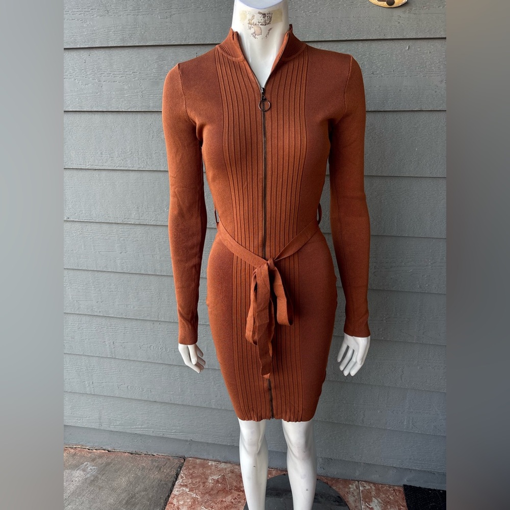 Hera Collection Burnt Orange Long Sleeve Dress